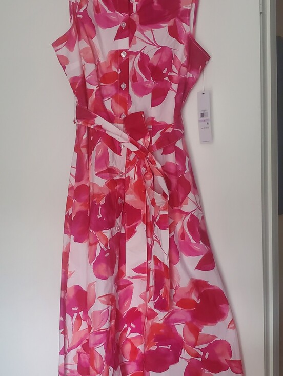 Calvin Klein Dresses & Skirts - Calvin Klein Pink & White Floral Midi Dress